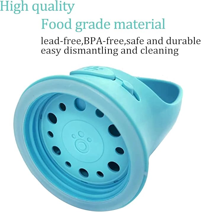Dog Water Bottle, Leak Proof Portable Puppy Water Dispenser with Drinking Feeder for Pets Outdoor Walking, Hiking, Travel (12OZ, Blue)