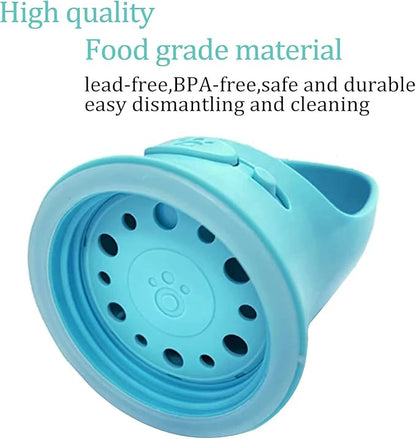 Dog Water Bottle, Leak Proof Portable Puppy Water Dispenser with Drinking Feeder for Pets Outdoor Walking, Hiking, Travel (12OZ, Blue)