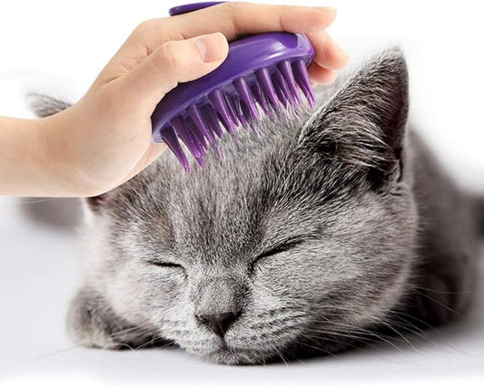 Cat Brush with Soft Rubber Pins, Washable Silicone Pet Brushes for Indoor Cats Kitty - Grooming Shedding Massage & Bath, Removes Hair Mats, Tangles, Loose Fur for Short to Long Haired