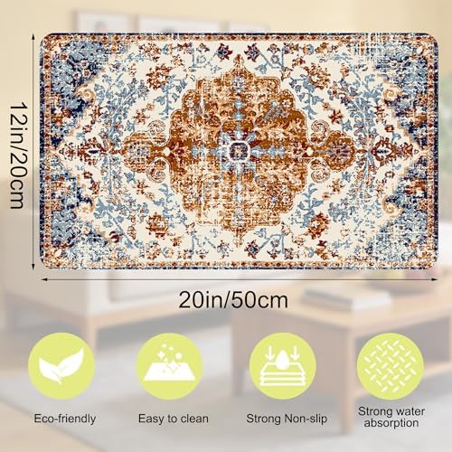 Cat Food Mat Pet Feeding Mats Dog Bowls Mat Cat Water Mat 12x20 Inch Boho3 - Image 6