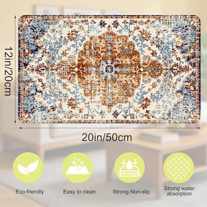 Cat Food Mat Pet Feeding Mats Dog Bowls Mat Cat Water Mat 12x20 Inch Boho3 - Image 6