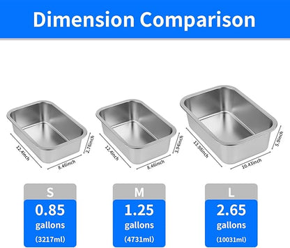 Ohtomber Stainless Steel 1.25 Gallons Large Dog Water Bowl, Metal Pet Dog Water & Food Bowl No Spilling, Outdoor Feeder Dish Plate for Cat, Big, Extra Large Pet