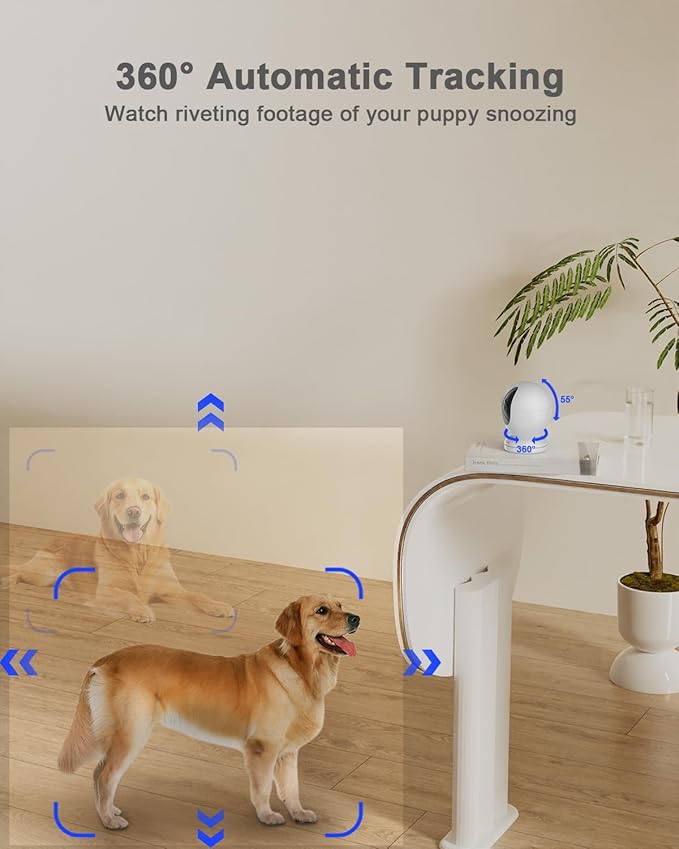 usogood 2.5K Indoor Camera for Home Security, 360° Security Camera Indoor, Baby/Pet Camera with Phone App, Support 5G/2.4Ghz WiFi, Auto Motion Tracking Detection, 2-Way Audio, Best Gift(2-Pack)
