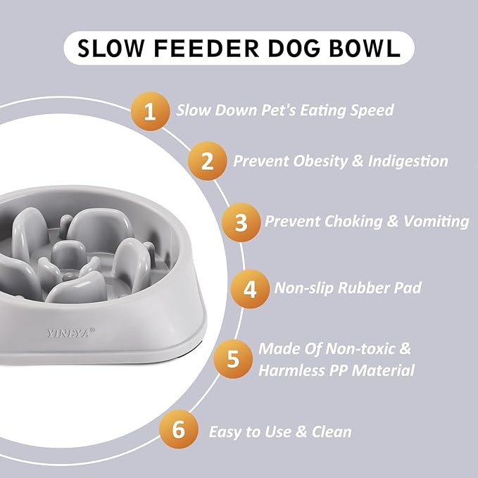 Slow Feeder Dog Bowls, Pet Supplies That Slow Down Eating, Pet Food Bowls, Maze Dog Puzzle Feeder for Medium Breed