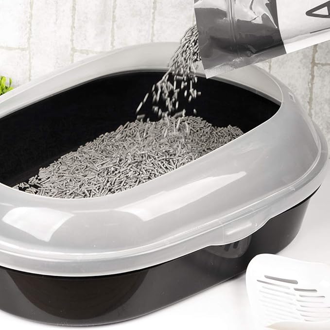 I AM TOFU - Natural Flushable Tofu Cat Litter, Low Dust Lightweight Clumping Litter, Odor Control (10 lb Bag, Charcoal)