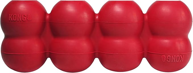 KONG Goodie Ribbon - Stuffable Natural Rubber Dog Toy - with Four Fillable Goodie Grippers for Enrichment Play - Bone-Shaped Chew Toy - for Small Dogs
