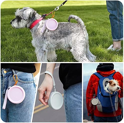 WALLFID Silicone Dog Treat Pouch Small Bag,with Pet Training Clicker,Walking Bag for Dog and Cat, Pocket Size, Easy to Clean, Odorless, Zipper Design,Moisture-Proof,Travel Walking Bag.(Pink) - Image 6