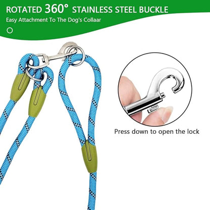 pawstrip Hands Free Dog Leash Crossbody Dog Running Leash Handsfree Pet Rope for Hiking Training Heavy Duty Reflective Pet Walking Belt (Blue)