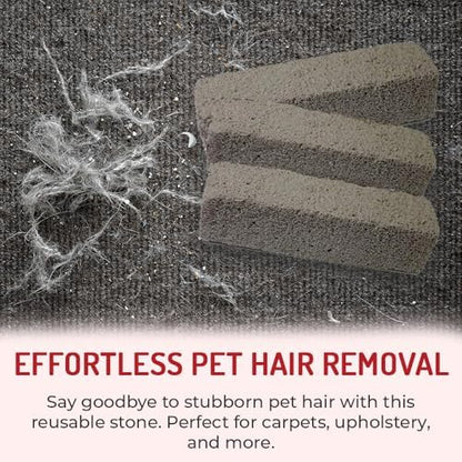 Pet Hair Remover Rock – 3 Pack Reusable Dog & Cat Hair Cleaner for Carpet, Upholstery & Auto Interiors – Easy Lint & Fur Removal Tool – No Roller or Brush - Image 3