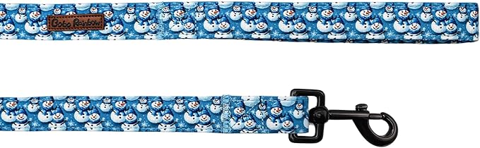 Dog Leash, Christmas Dogs Leashs Blue Snowman Print Adjustable Dog Leash for Medium Boys and Girls Dogs
