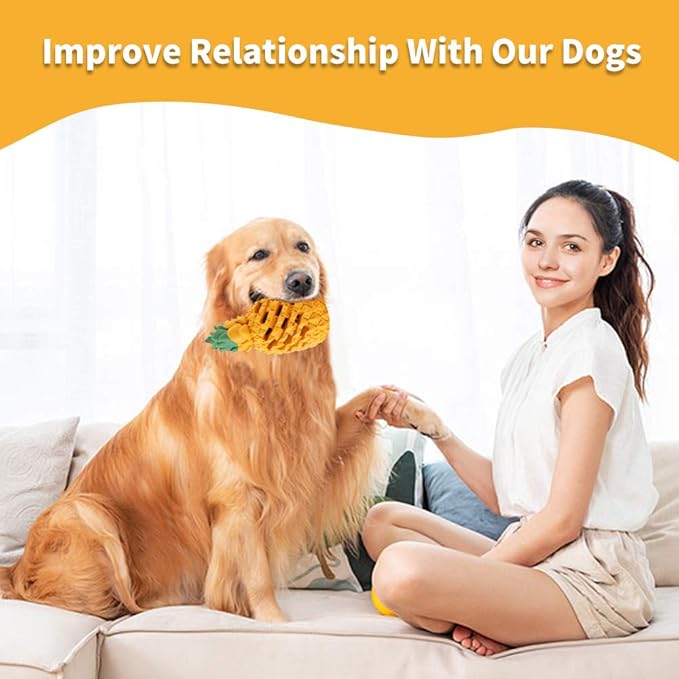 Upgrade Dog Toys for Large Dogs, Dog Chew Toys for Medium Large Dogs to Keep Them Busy,Dogs Dental Chew Clean Dispensing Toys Pineapple Shape Design