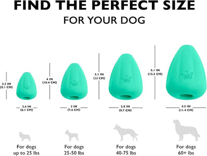 Chew King by Mammoth Premium Treat Dispensing Dog Toy, Durable Natural Rubber Chew Toy, Safety Air Vent, Interactive Enrichment Toy for Aggressive Chewers, XXL - Teal