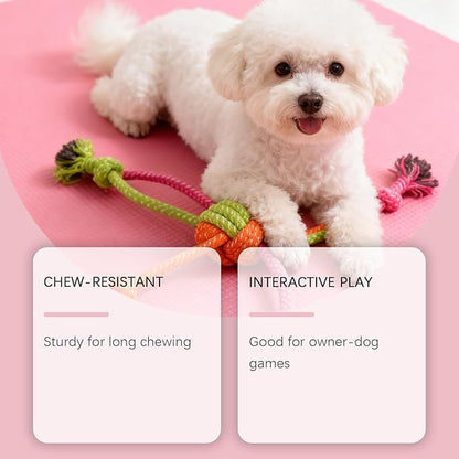 30 Inch Dog Rope Toy for Tug of War, Heavy-Duty Braided Cotton Rope Toy for Medium & Large Dogs, Interactive Chew & Dental Cleaning Toy