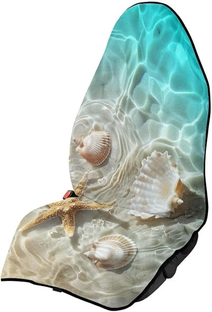 Coldinair Beach Starfish Shell Waterproof Sweat Towel Seat Cover Universal for Car Truck SUV Seat for Workout,Gym,Hiking,Beach,Outdoor Activities