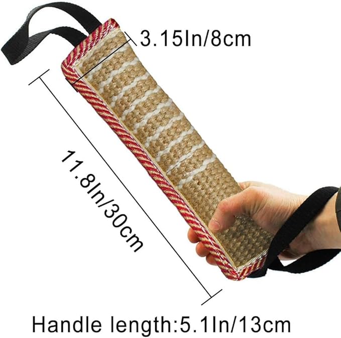 Storystore Dog Tug Toy Dog Training Bite Pillow Jute Bite Toy - Best for Tug of War, Puppy Training Interactive Play - Interactive Toys for Small and Medium Dogs
