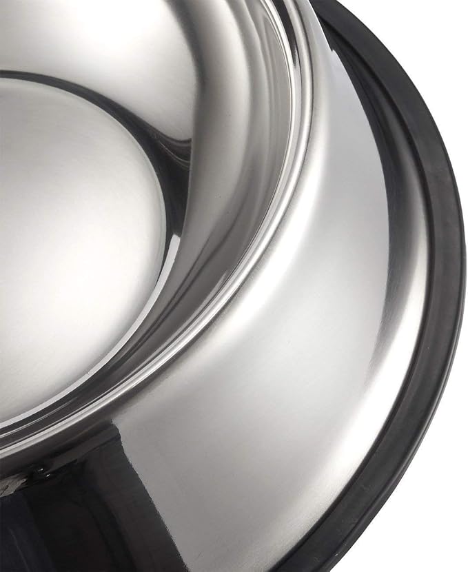 Juvale Stainless Steel Dog Bowls Set - Nonslip Dog Water Bowl Base - Dual Food & Water Pet Dishes - Dishwasher Safe Cat Dish - Pack of 2, 10 in Diameter