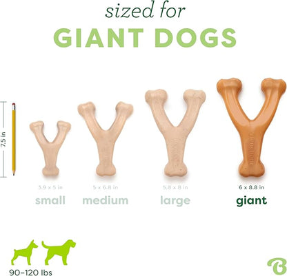 Benebone Wishbone Durable Dog Chew Toy for Aggressive Chewers, Real Chicken, Made in USA, Giant