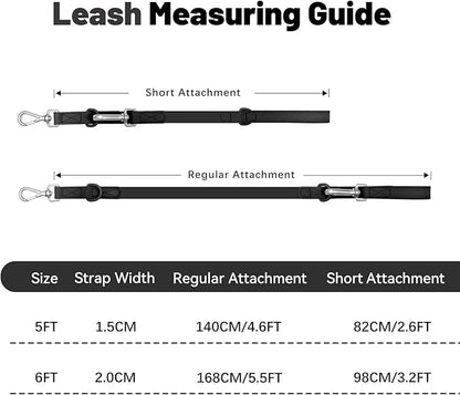 Waterproof Dog Leash with Poop Bag Holder, 5FT/6FT Adjustable Length with 2 Swivel Hooks, Odor-Free & Easy-Clean Dog Lead for Large Medium Small Dogs