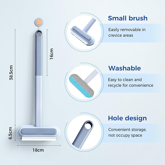4 in 1 Cat and Dog Hair Removal Brush, 2025 New Multifunctional Pet Hair Remover with Extendable Long Handle, Washable Pet Hair Removal Tool for Furniture, Couch, Carpet, Clothes (2 Pcs)