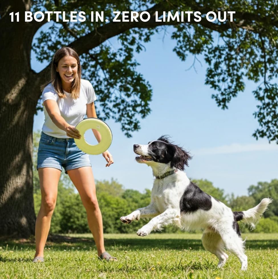 OllyDog Mini Super Flyer, Dog Flying Disc – Floating Fetch Toy, Soft on Teeth, Eco-Friendly Recycled Material, Lightweight, for Small & Medium Dogs (Sol, 9") - Image 3