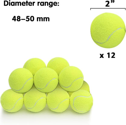 Mini Tennis Ball 12 Pack for Pet Playing Fecth, 2 inch Dog Training Tennis Balls for Small Size Dogs, Interactive Dogs Playing Balls Fits 2 Inch Automatic Dog Ball Launcher