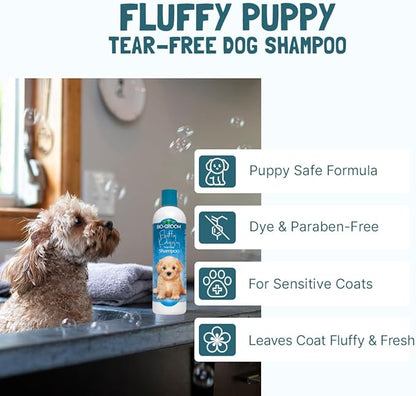 Bio-Groom Dog Shampoo and Conditioner Set - Tearless Shampoo for Dogs, Puppies & Cats, Moisturizing Conditioner for Dry Skin - Silk Conditioning Creme Rinse & Tear Free Shampoo, 12 Fl Oz Each (1 Set)