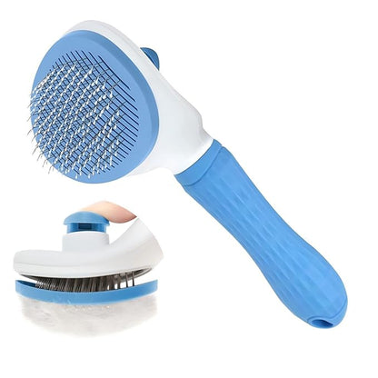 Dog Cat Shedding Brush, Self Cleaning Deshedding Tool for Undercoat, Grooming Rake for Long Short Hair Pets, Skin Friendly Fur Remover