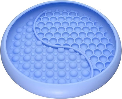 Lick Mat for Dogs, Silicone Slow Feeder Licking Mat with Non-Slip Suction Cups, Freeze-Friendly Lick Bowl for Enrichment Play, Anxiety Relief & Keeps Busy (8.0" x 1.4" Light Blue)