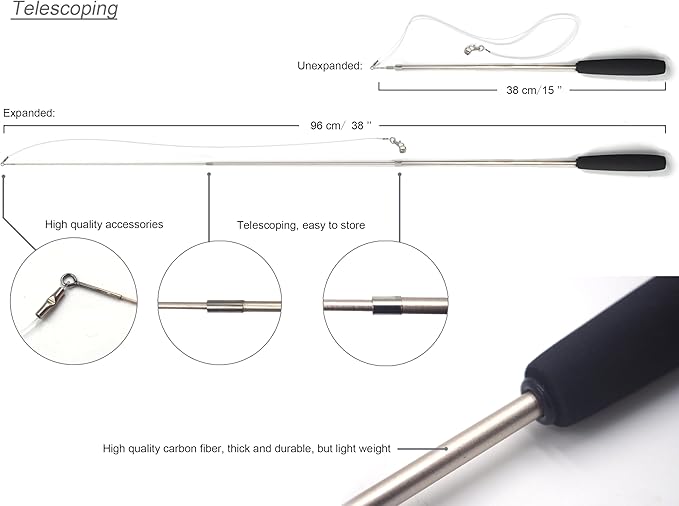 Cat Toys Wand Retractable Interactive Feather Teaser Cat Toy with Bell, 5pcs Refills