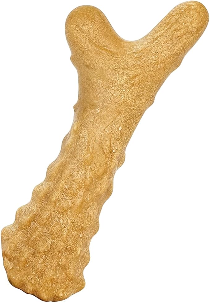 Dog Chew Toy for Puppy Small Medium Dogs, Durable Dog Chew Bones Teething Toys, Tough Wishbone Dog Toys for Aggressive Chewers, Beef Flavor (1 Pack)