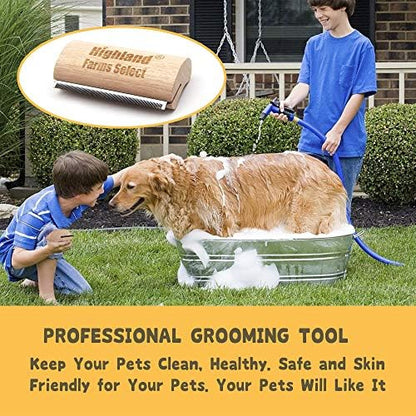 Professional Deshedding Grooming Tool for Dogs & Cats,Wood Pets Groomer 5In - Image 5