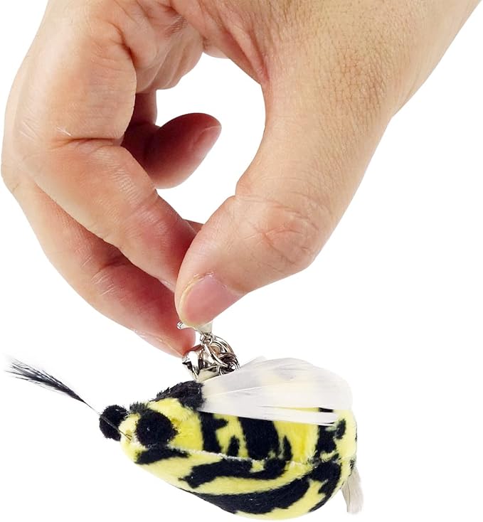 TTcat Cat Feather Toy Replacement Wand Refills, 10 Pcs Simulation Insects Bird Feathers.