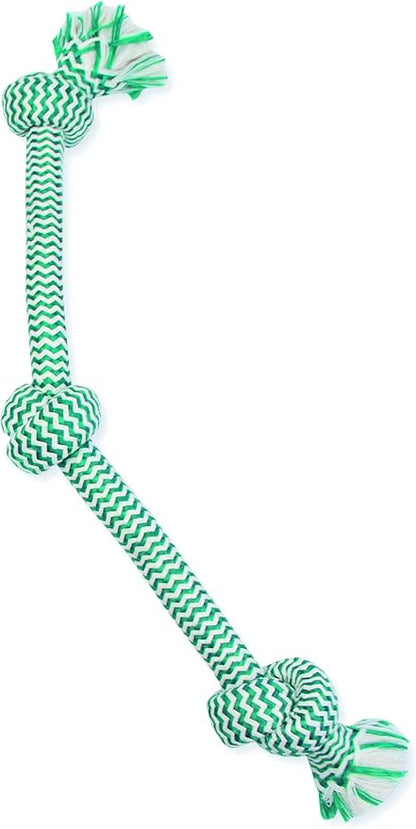 Mammoth Flossy Chews Extra Fresh Rope Tug – Premium Cotton-Poly Yarn with Floss Tug Toy for Dogs – Interactive Dog Rope Toy – Tug Dog Chew Toy for Medium to Large Dogs - Large, 25”