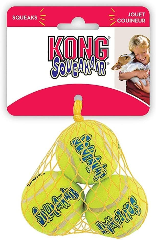 KONG Air Squeakers Tennis Balls X-Small - 1.5" Diameter (3 Pack) - Pack of 4 by KONG
