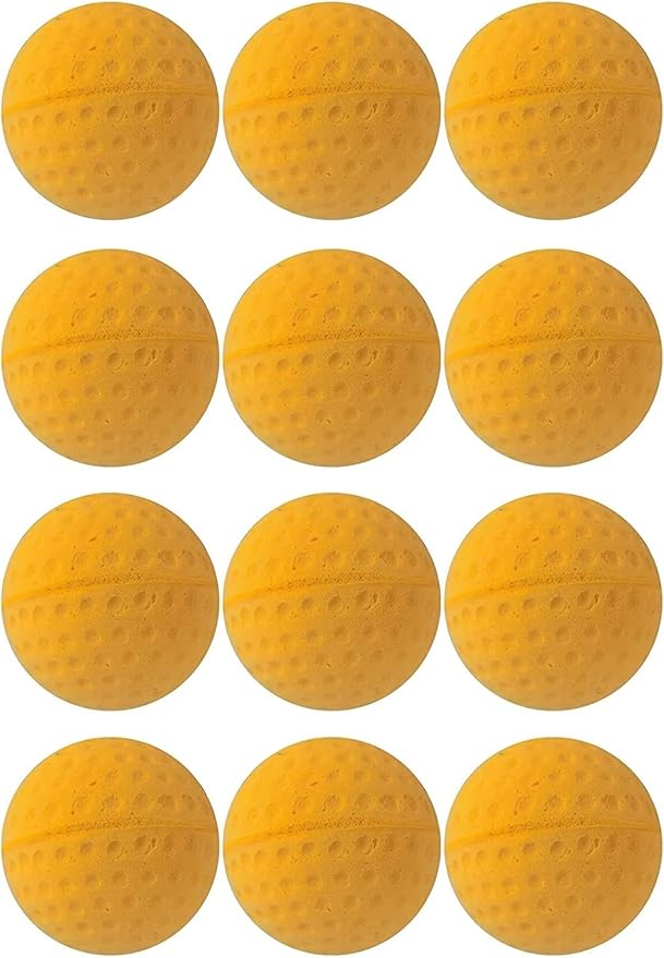 Cat Golf Balls for Indoor Kitten Toys - Interactive Sponge Foam Soccer Balls (Yellow)