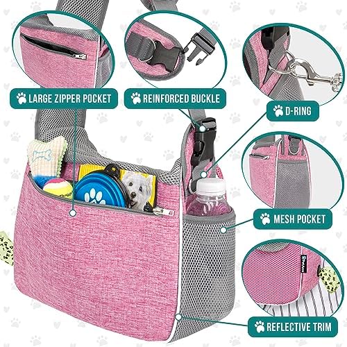 PetAmi Dog Sling Carrier for Small Dogs, Hands Free Crossbody Carrier, Pink - Image 4