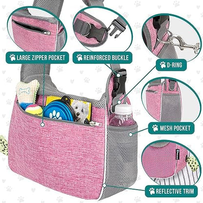 PetAmi Dog Sling Carrier for Small Dogs, Hands Free Crossbody Carrier, Pink - Image 4