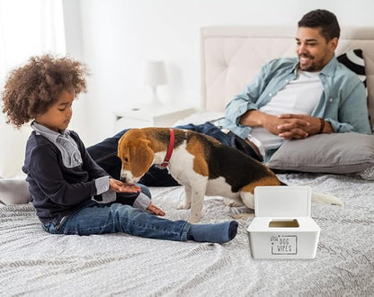 Moorfowl Woof Woof Dog Wipes Dispenser,Upgarde Size(8.2L x 4.9W x 3.9H inches),Grooming Wipes Container Holder for Dog Paw