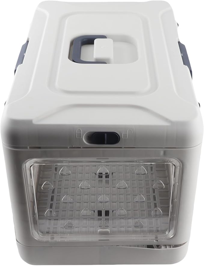 GOTOTOP Collapsible Plastic Pet Kennel, Lightweight Travel Carrier with Transparent Design, Perfect for Cats and Dogs on Airplanes and Cars