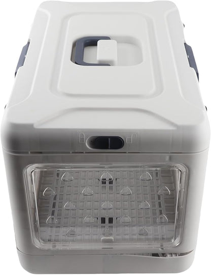 GOTOTOP Collapsible Plastic Pet Kennel, Lightweight Travel Carrier with Transparent Design, Perfect for Cats and Dogs on Airplanes and Cars