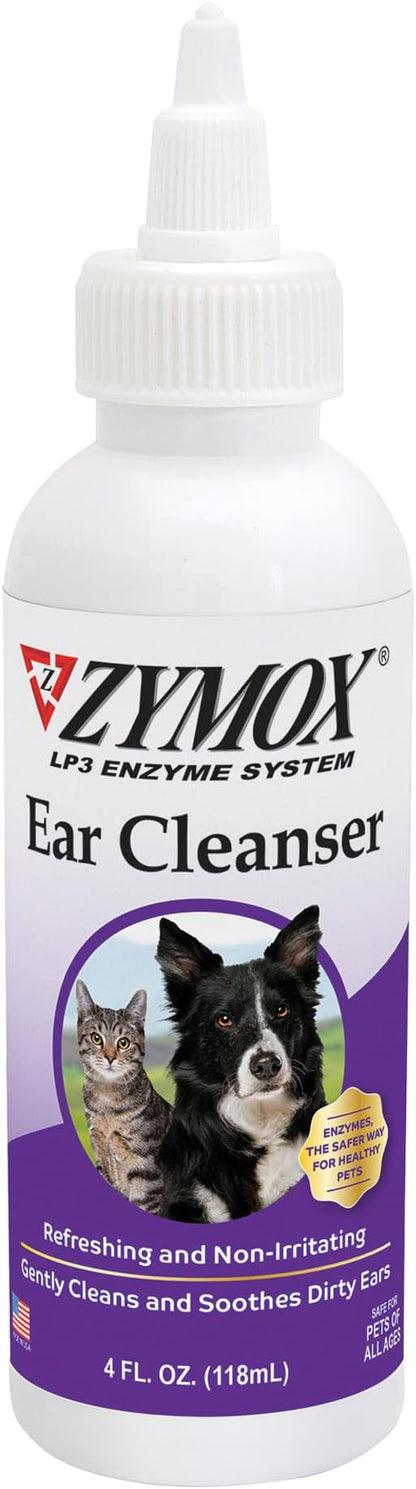 Zymox Ear Cleanser Solution for Dogs and Cats, 4oz