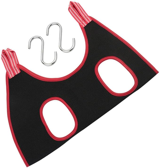 Cat Grooming Hammock Bed, Breathable Hanging Pet Bed with Comfortable Suspended Design, Medium Black-red for Cats and Small Dogs