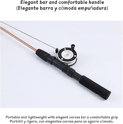 KAYNO Retractable Teaser cat Stick, Extra Long Fish & Feather Decorative cat Fishing Pole Shape Teaser cat Stick, cat Feather Interactive Toys, Toys are Replaceable, Adjustable line Length. (Salmon)