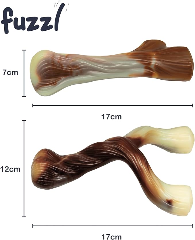 Ultra Tough Nylon Dog Chew Toy - Wishbone & Bone, Beef Scented, Heavy Duty, Water Resistant, Large Breed, 2 Count