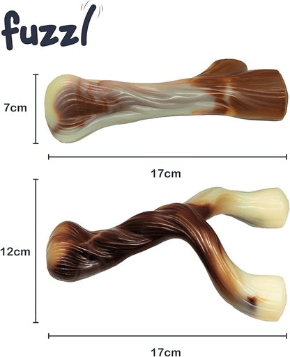 Ultra Tough Nylon Dog Chew Toy - Wishbone & Bone, Beef Scented, Heavy Duty, Water Resistant, Large Breed, 2 Count