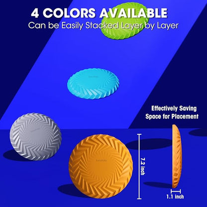 Dog Flying Disc, Dog Flyer Toy 7.2 Inch, Tear Resistant Soft TPR Material, Durable Interactive Outdoor Fetch Toy-Floats in Water, Safe on Teeth for Puppies(4Color)