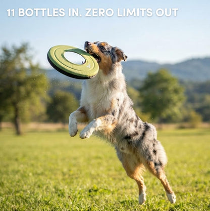 OllyDog Mini Super Flyer, Dog Flying Disc – Floating Fetch Toy, Soft on Teeth, Eco-Friendly Recycled Material, Lightweight, for Small & Medium Dogs (Palm, 9") - Image 3