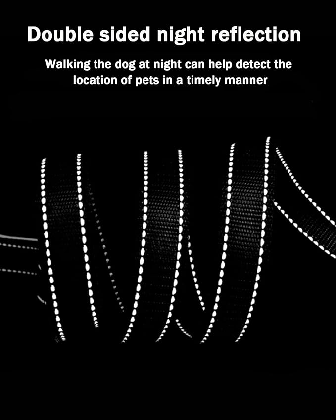 Solmoony 6FT Green Strong Dog Leash with 2 Padded Handles, Traffic Handle Extra Control, Double-Sided Reflective Walking Lead for Small Medium and Large Dogs(Green, 6FT)