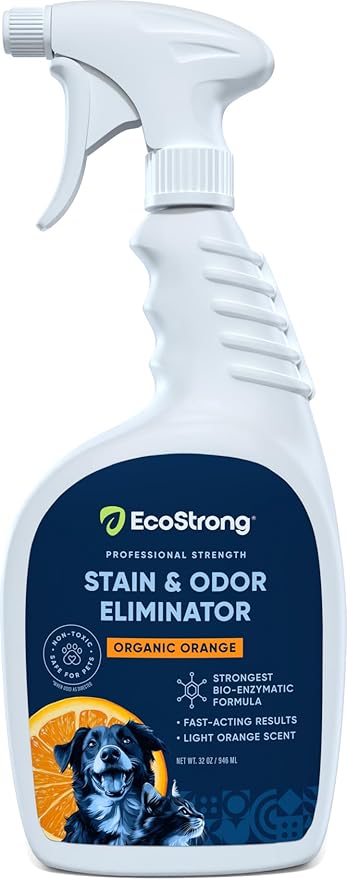 Orange Odor Eliminator | Pet Odor Deodorizer for Strong Odor | Enzyme Stain Cleaner for Cats, Dogs, and Pets | Great for Carpets, Furniture, Dog Kennels, and More (32 Fl Oz)