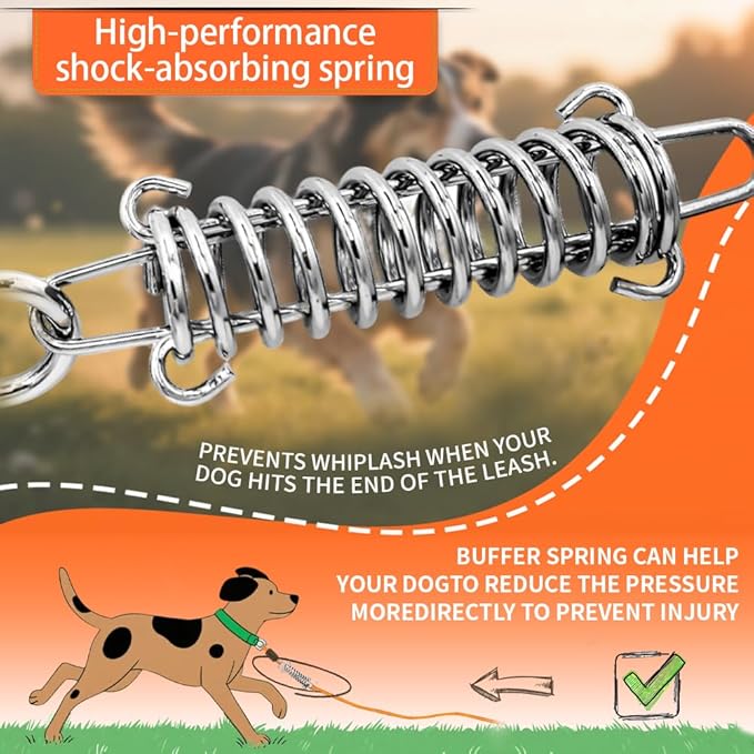 Heavy Duty Dog Leash, Chew Proof Metal Leash for Large Dogs (Up to 250lbs), WireRope Dog Leashes with Soft Silicone Grip (Orange Short, 18IN)